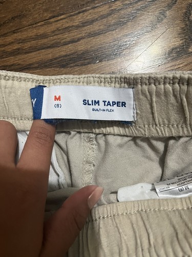 Old Navy Girl Tan Khaki Pants School Uniform Size 8 Medium Adjustable Waistband, - Picture 3 of 3