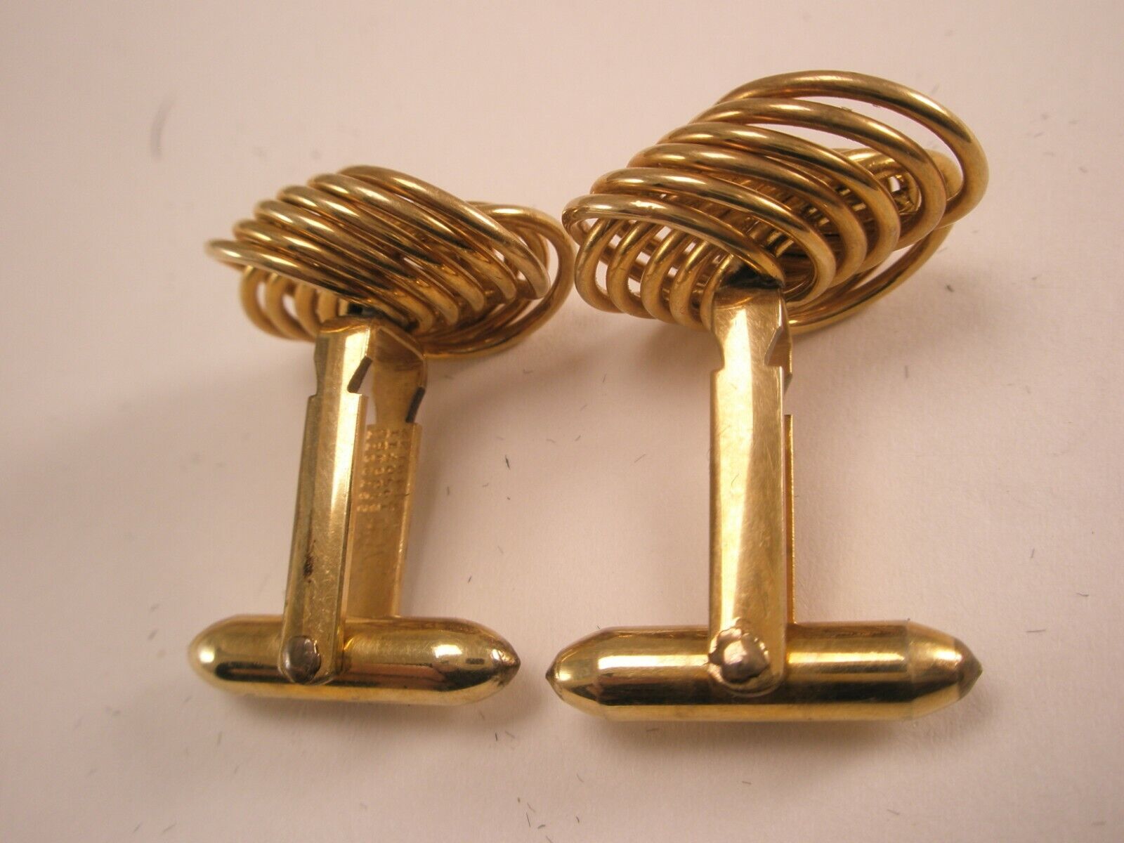 Wire Rings Interlaced Gold Tone Vintage Cuff Link… - image 7