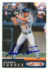 Andres Torres autographed Baseball Card (Tigers) 2002 Topps Total Rookie #24
