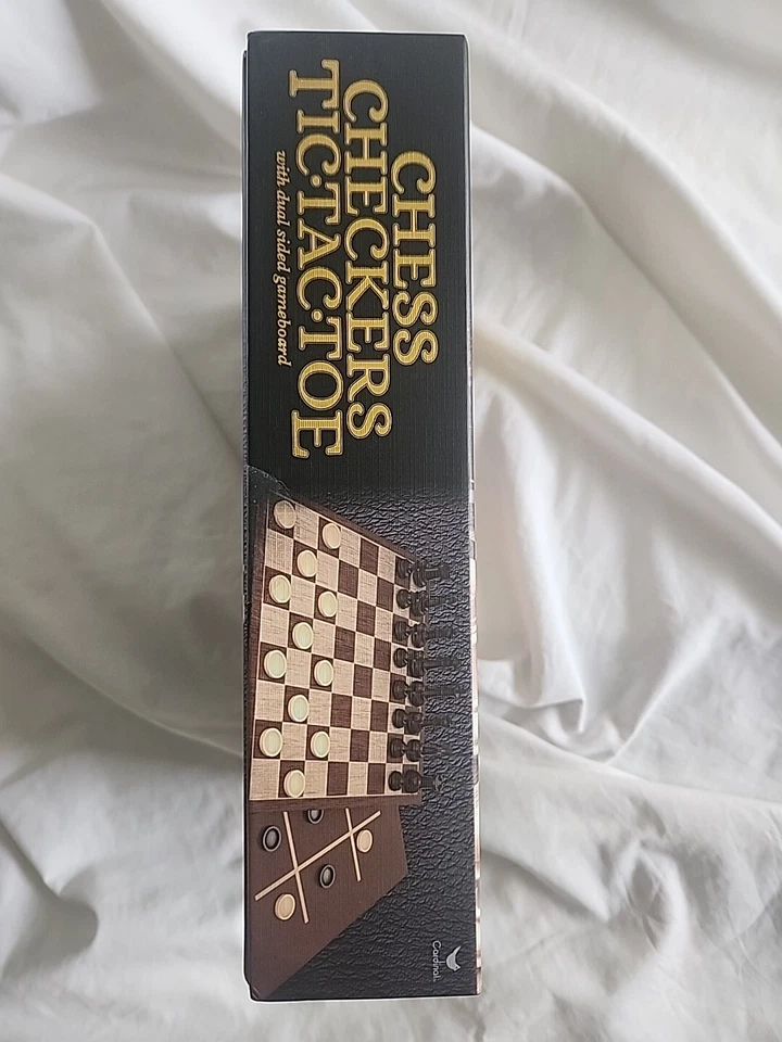 Traditions 3 in 1 Board Game Set Chess, Checkers, Tic Tac Toe New - Image 4 of 4