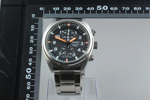 [Near MNT] SEIKO クロノグラフ 100m 7T94-0BL0 ブラック クォーツ メンズ 腕時計 日本製 - 画像10/11