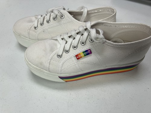 superga white rainbow