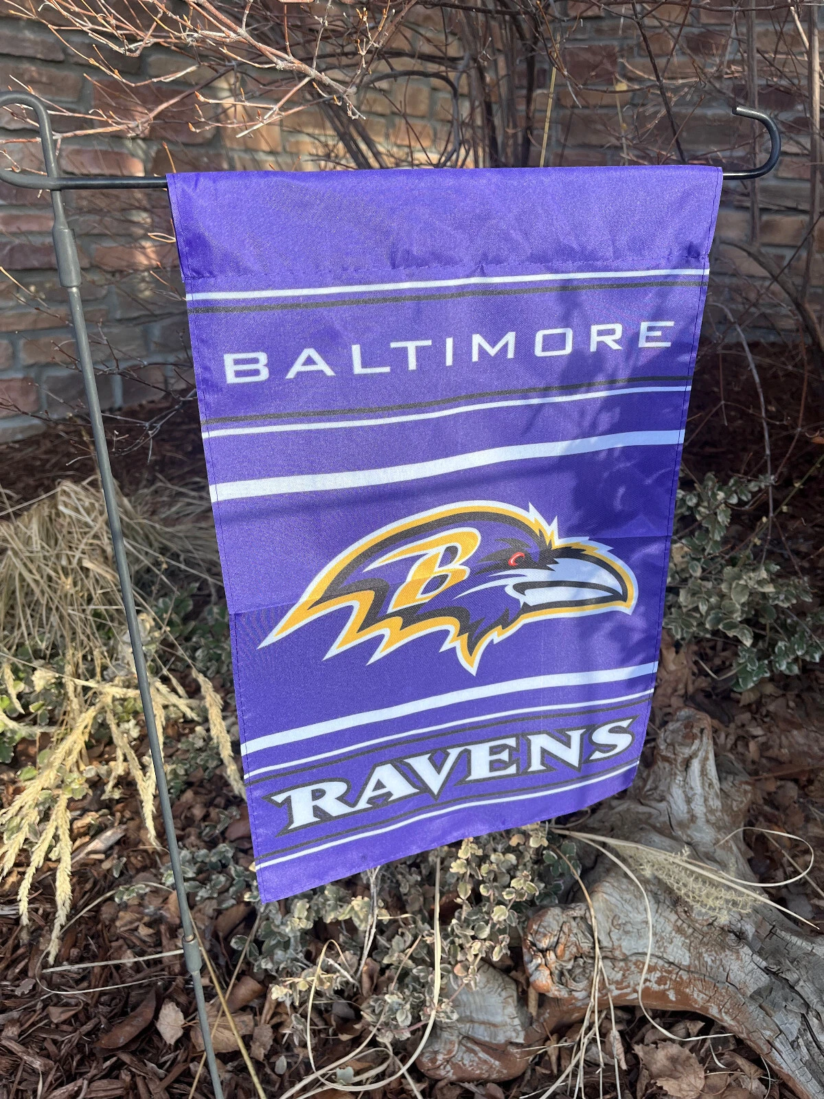 Baltimore Ravens Double Sided Garden Flag 12 x 18