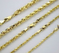 without packaging 10K Yellow Gold Hollow Rope Twist Chain Bracelet Men W G1N