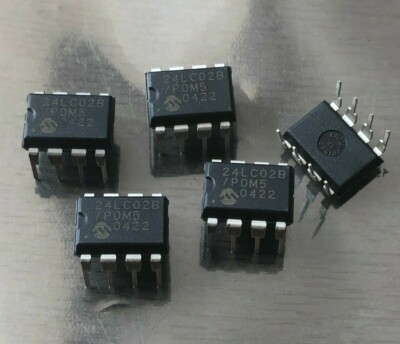 Microchip 24LC02B-1/P 2kB EEPROM Speicher, 900ns 8-DIP 5 Stück HU42