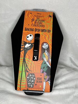 Disney The Nightmare Before Christmas Baking Coffin Dish with Lid Halloween NWT