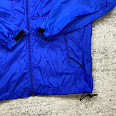 Vintage REI Rain Coat Jacket Medium Blue Full Zip Hooded
