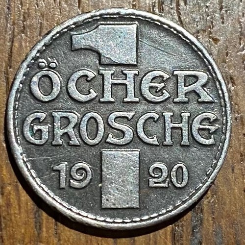 JETON TOKEN NOTGELD 1 OCHER GROSCHE 1920STADT AACHEN (1088) - Picture 2 of 2