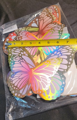 New Butterfly 36pc Party Decorations Fairy Garden (18pair) Iridesent Multi-size - Picture 9 of 11
