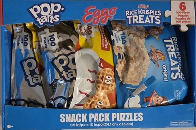 Kellogg's Snack Pack Puzzles Pop-Tarts Eggo Rice Krispies 600pc Factory Sealed
