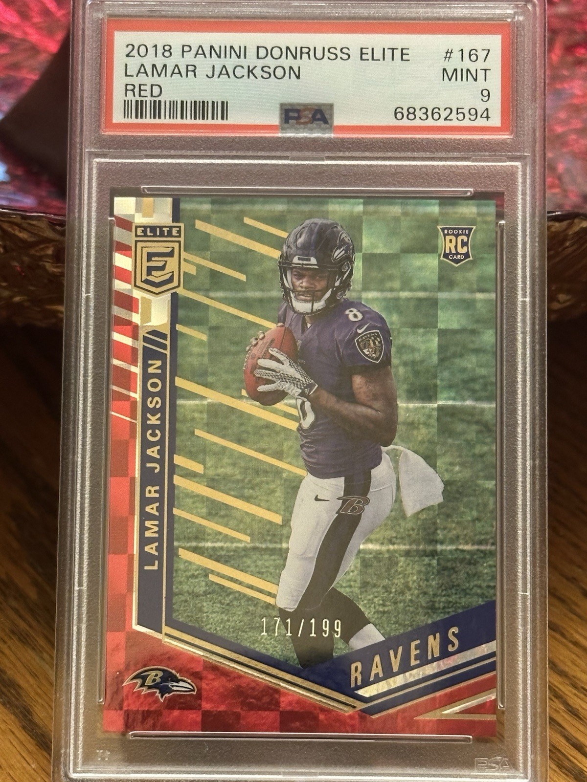 2018 Donruss Elite - Rookies Lamar Jackson #167 Red /199 (RC)