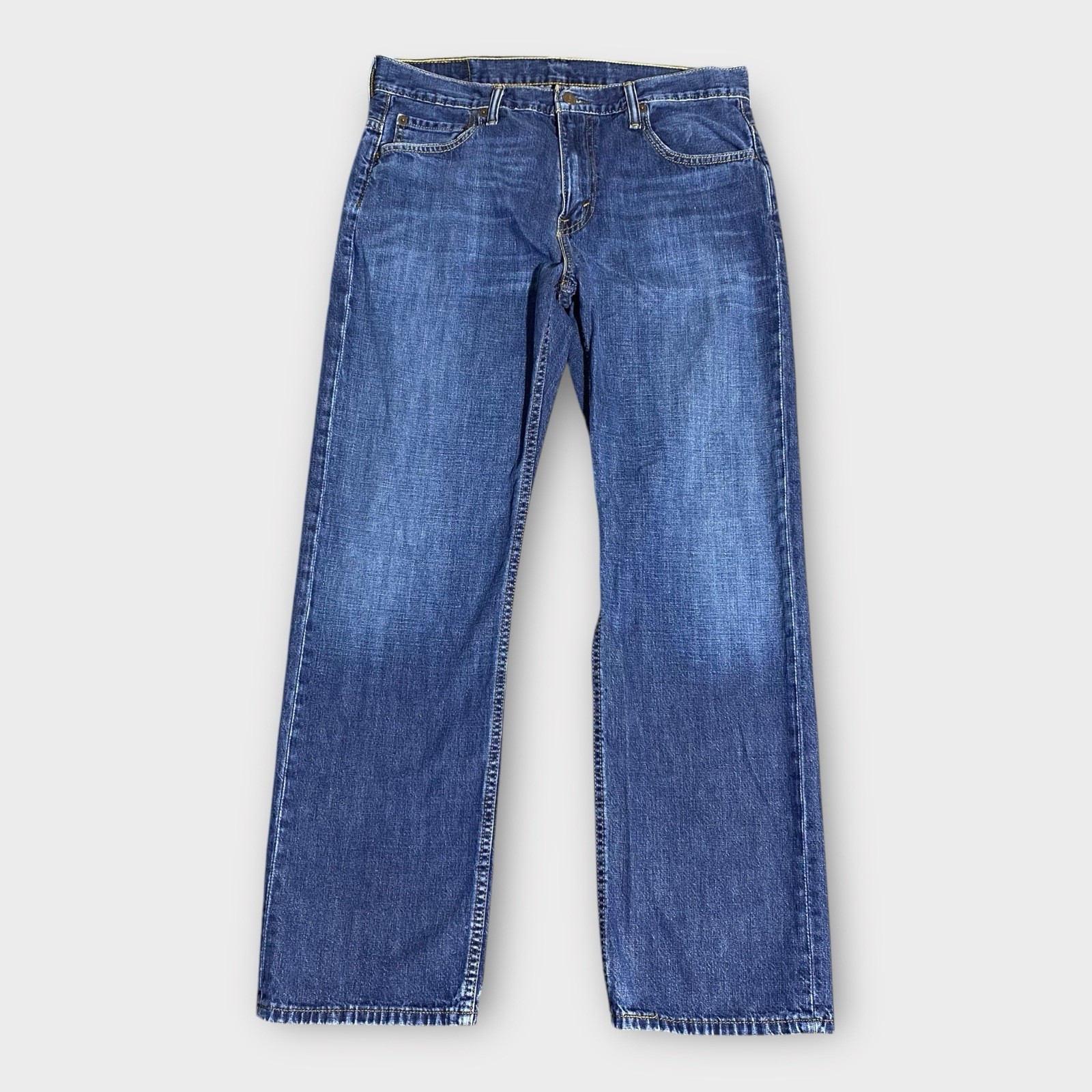 Levis 569 Jeans Straight Leg Loose Fit Classic Faded Men 33x30 Blue Dark Wash