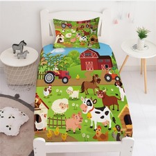 Farm Animal Cow Twin Size Fitted Sheets for Twin Sheets Set Girls and Boys Be...