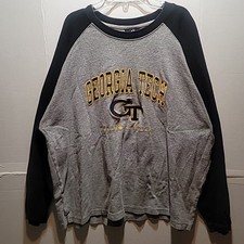 Vintage Pro Player Georgia Tech Yellow Jackets Waffle Knit Raglan Long Sleeve XL
