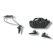 Vintage Torino Pewter Trinket Carrot Basket Set brooch, earrings and necklace