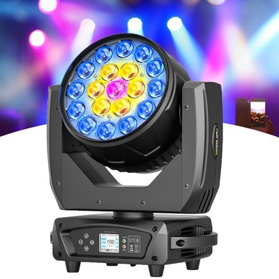 380W 19LED Zoom Moving Head Light RGBW Wash Beam Stage Lighting DJ Disco DMX