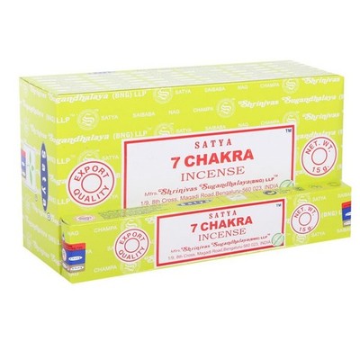 12er Pack Box 7Chakra Räucherstäbchen von Satya