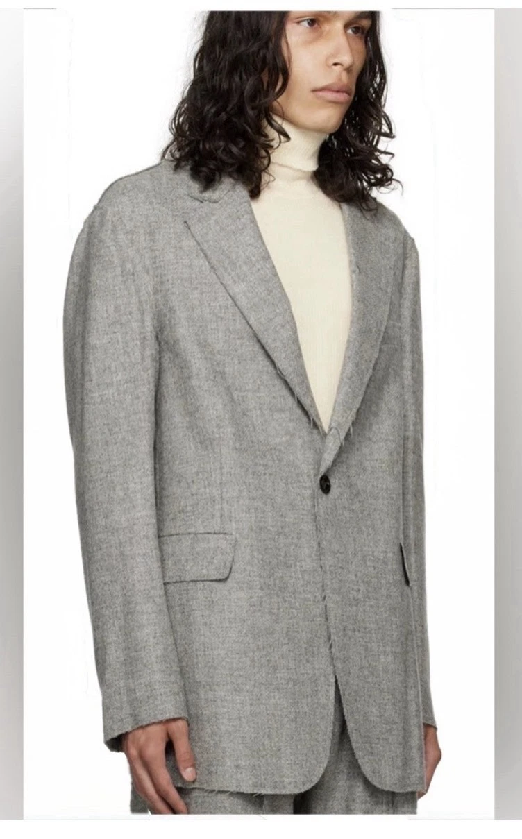 $1695 Brand New R13 Oversized Ragged Blazer Grey Small - product detail image 4