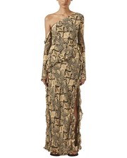 Shona Joy Hadiya Asymmetrical Long Sleeve Ruffle Maxi Dress Women's