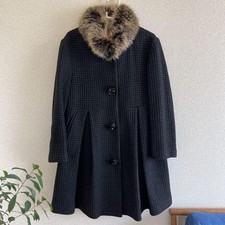 FENDI rex fur tweed coat wool WOMENS from Japan USED