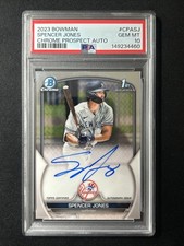 2023 Bowman Spencer Jones Chrome Auto 1st #CPA-SJ Yankees PSA 10