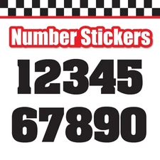 3 Digit 3pcs Race Car Sticker Single Number Decal Color Solid Aardvar