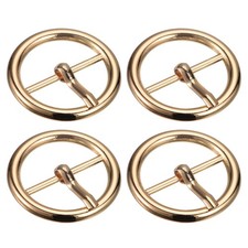 4Pcs 0.94" Single Prong Belt Buckle Round Center Bar Buckles for Belt, Gold