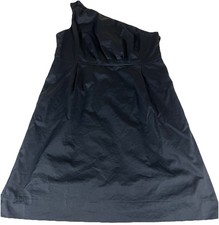 J Crew Dress Black One Shoulder Lined Cotton Women’s 14 Pockets