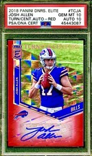 /49 PSA 10 Auto 10 RC Josh Allen 2018 Donruss Elite Rookie Autograph Red POP 1