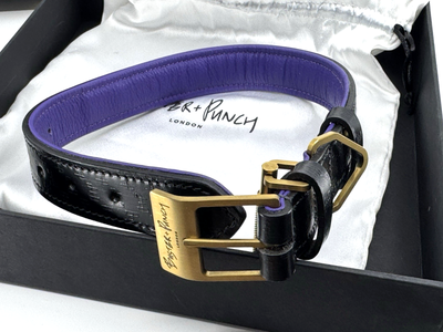 New BUSTER + PUNCH Designer DOG COLLAR Black & Purple  display picture 3