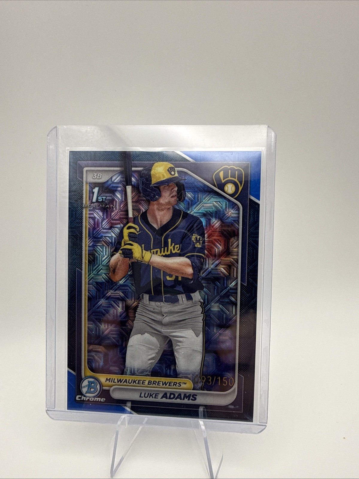 2024 Bowman - Chrome Prospects Luke Adams #BCP-50 Blue RayWave Refractor /150  