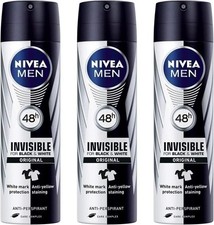 X 3 Nivea MEN Deodorant Invisible for Black and White Power Spray Anti...