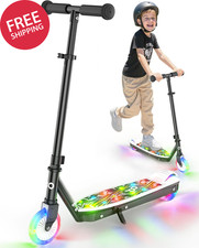 KS2 Kids Electric Scooter with LED Lights Safe 5 MPH Speed, Foot Sensor Start,