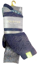 GOLDTOE Men's Lodge Collection Aztec Texture Crew Socks 2 Pairs Size 6-12.5 NEW