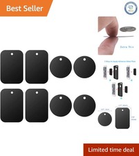 8-Pack Universal Metal Plates for Smartphones - Includes Rectangles  Rounds
