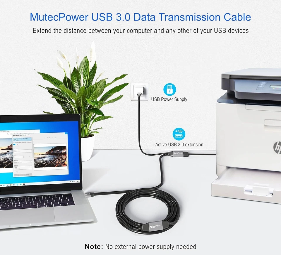 15m USB Extension Cord for Laptops & Devices - Image 4 of 4