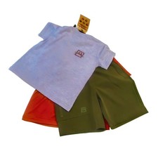 Avalanche 3PC Outfit Red  Grey Shirt with Green Shorts Size 4 