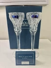 Vtg Marquis by Waterford Crystal 8.5" Pair of Candlesticks Canterbury New in Box