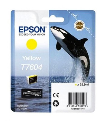 Genuine Epson T7604 Yellow Yellow Ink for SureColor SC-P600 C13T76044010