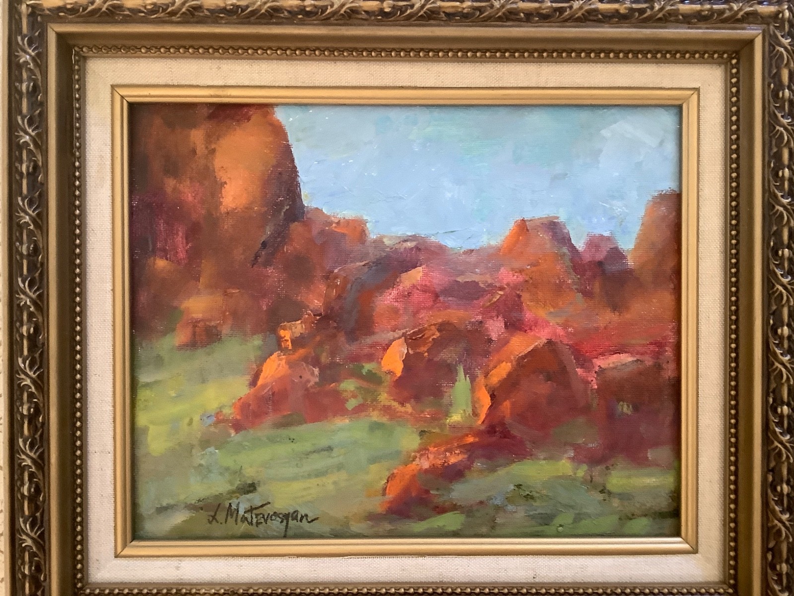 Original Framed Landscape Oil Painting 8”x10” Signed 