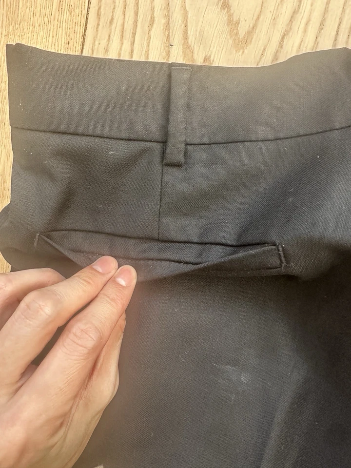 Pantalones de lana negros tallados para hombre talla 40. Perfecto para primavera verano otoño Foto 3 de 4