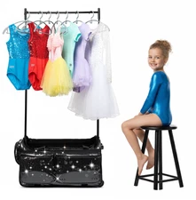 Fegat 28” Rolling Dance Bag w/ Garment Rack – Glitter Black Competition- OB