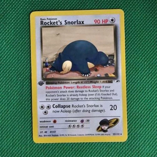 2000 Rocket's Snorlax #33 Pokemon Gym Heroes 1st Edition