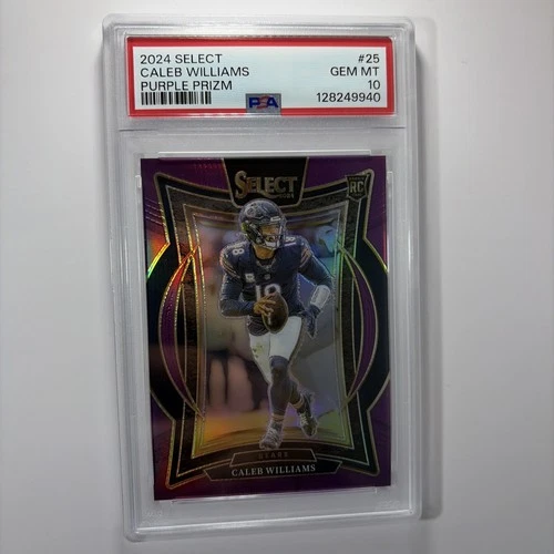 2024 Panini Select Caleb Williams RC #25 Purple Prizm Concourse #70/75 PSA 10 GM