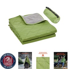 Large Waterproof Camping Blanket - 82" x 55" Windproof Fleece, Cozy  Durable