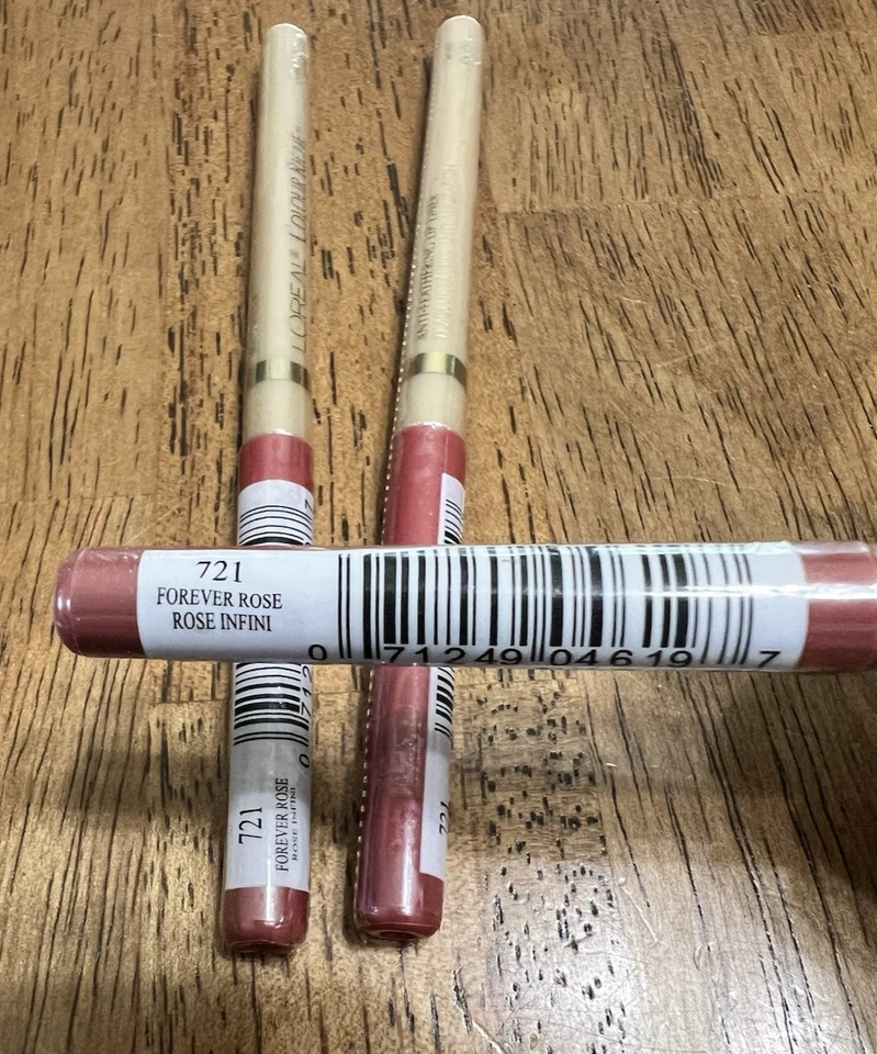 Loreal Colour Riche Anti-Feathering Lip Liner  # 721 Forever Rose Lot of 3 - Image 2 of 2