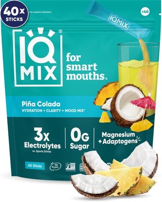 IQMIX Hydration Electrolyte Powder   4-in-1 Formula for Hydration, Mental Cla...