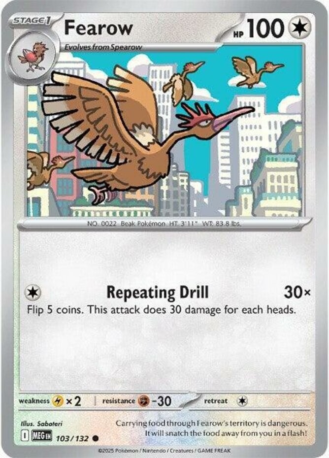 Fearow - 103/132 - Common - Near Mint
