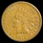 1875 Indian Head Cent - Antique United States of America 1c Penny Coin