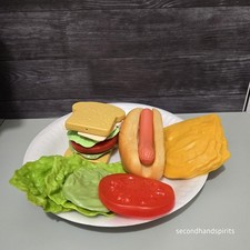 Realistic Play Food Picnic Set - Hot Dog, Sandwich, Lettuce  Tomato